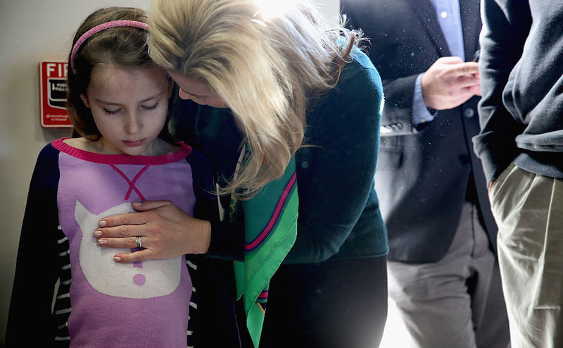 There is a fire alarm directly behind Caroline Cruz, which she notes as her stomach ripples with nausea before a campaign town hall meeting at the Crossing Life Church in Windham, New Hampshire. Pulling it would only offer brief respite, she decides, a feeling of despair welling up to replace the lingering carsickness. (Getty)